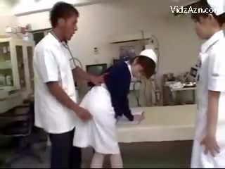 Nurse Getting Her Pussy Rubbed By medico And 2 Nurses At The Surgery